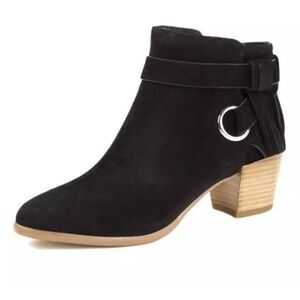 REBECCA MINKOFF Selena Ankle Suede Leather Tassel Booties